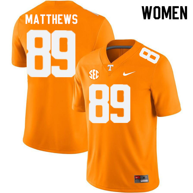 Women #89 Mike Matthews Tennessee Volunteers College Football Jerseys Stitched-Orange